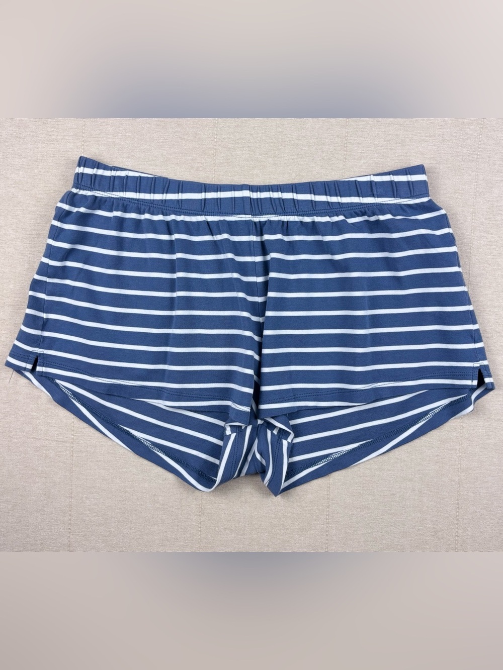 LAKE Pima Cotton Blue Stripe Pajama Lounge Sleep Shorts Women’s Large